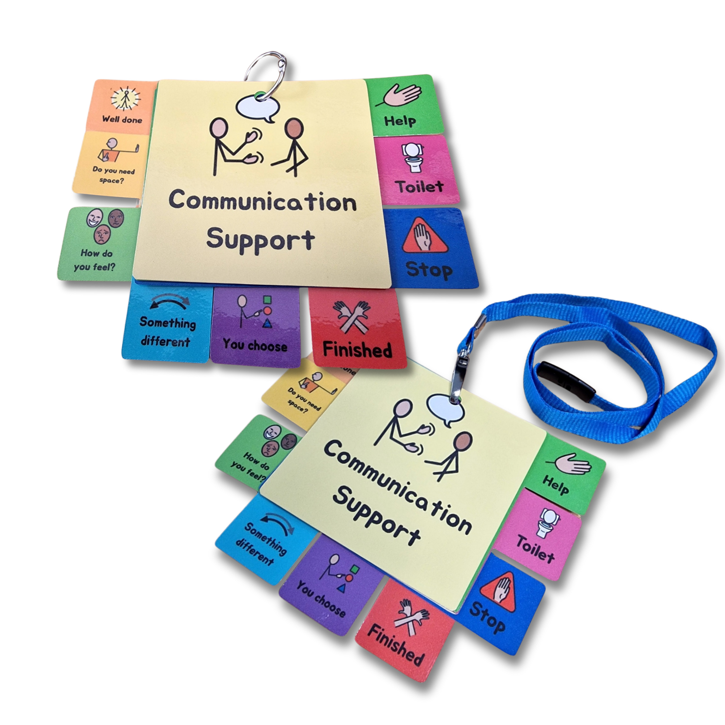 Tabbed communication support cards