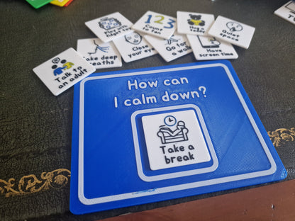 How Can I Calm Down? Calming Choice Board | 3D PLA Visual Support | Autism, ADHD & SEN Resource | Includes 10 Cards