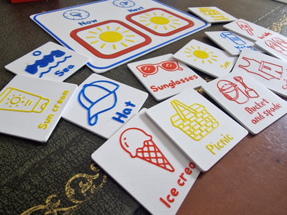 New Summer Activities Visual Schedule Flashcards Set