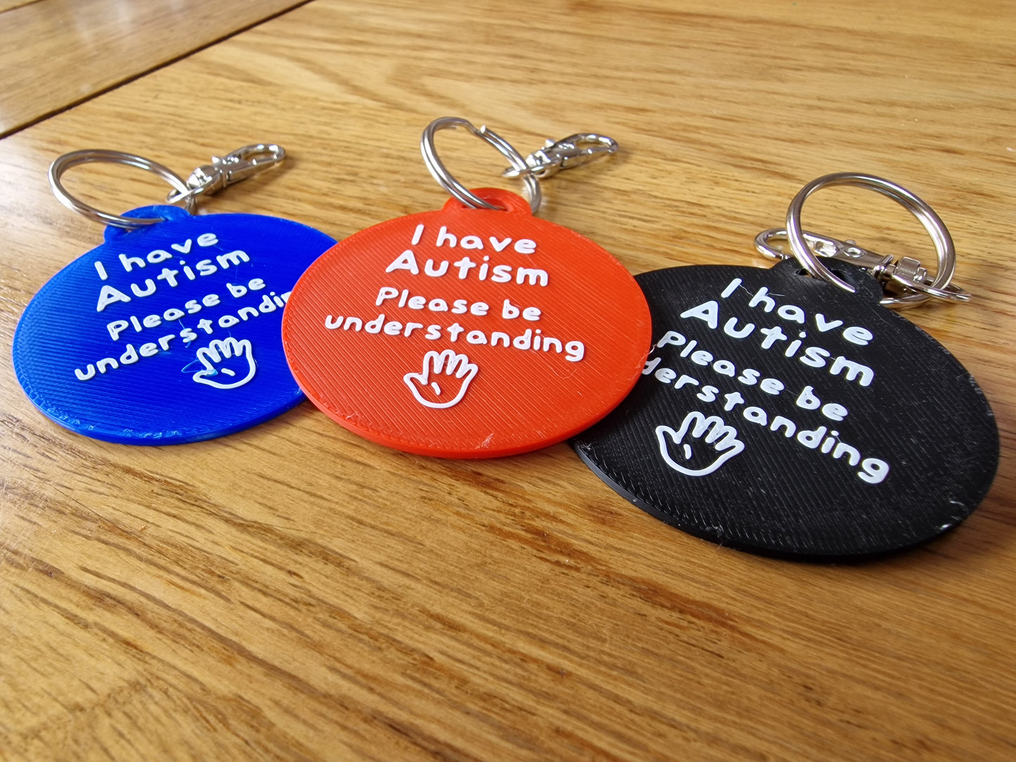Autism Awareness Keyring – "I Have Autism, Please Be Understanding" | Lightweight 3D Printed