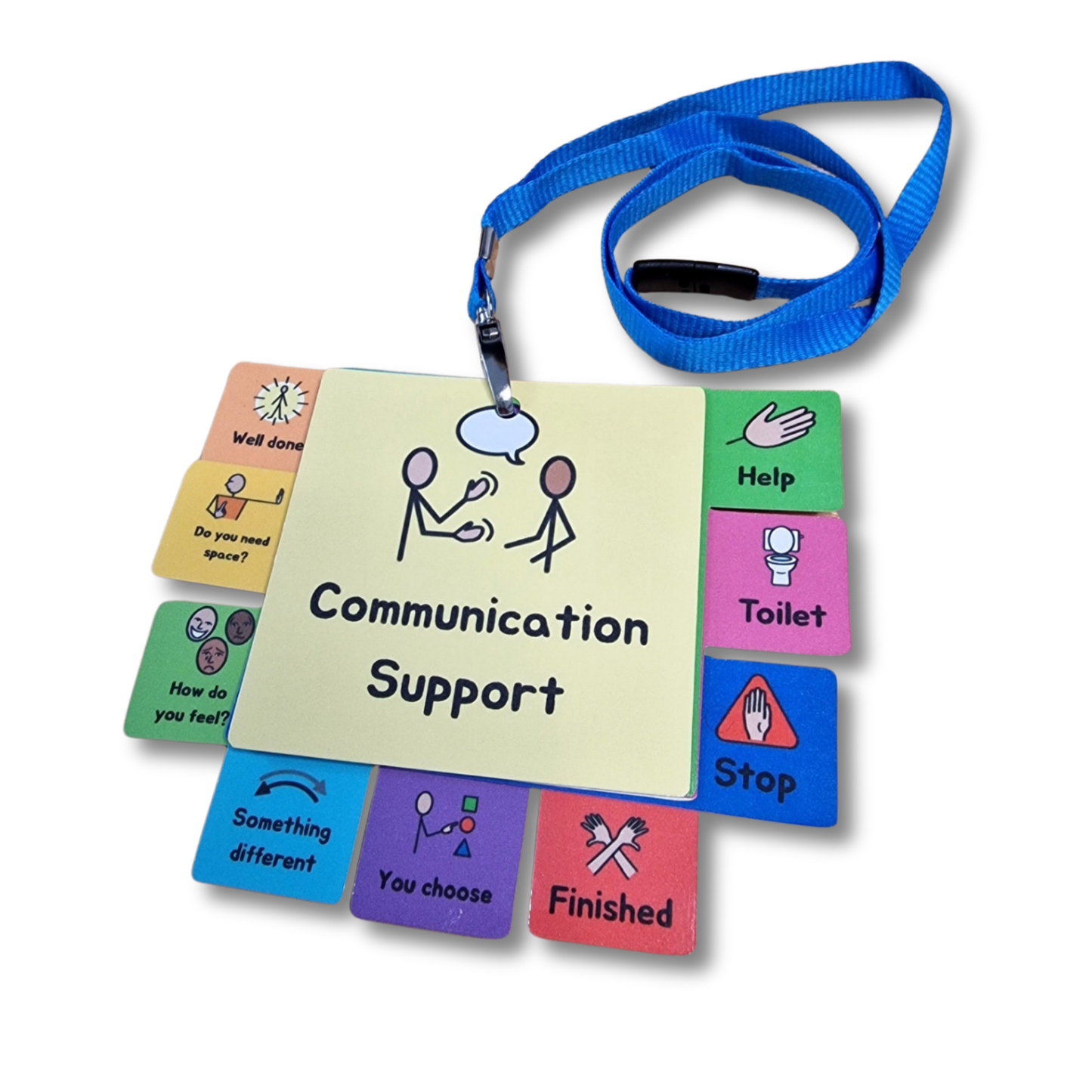 Tabbed communication support cards