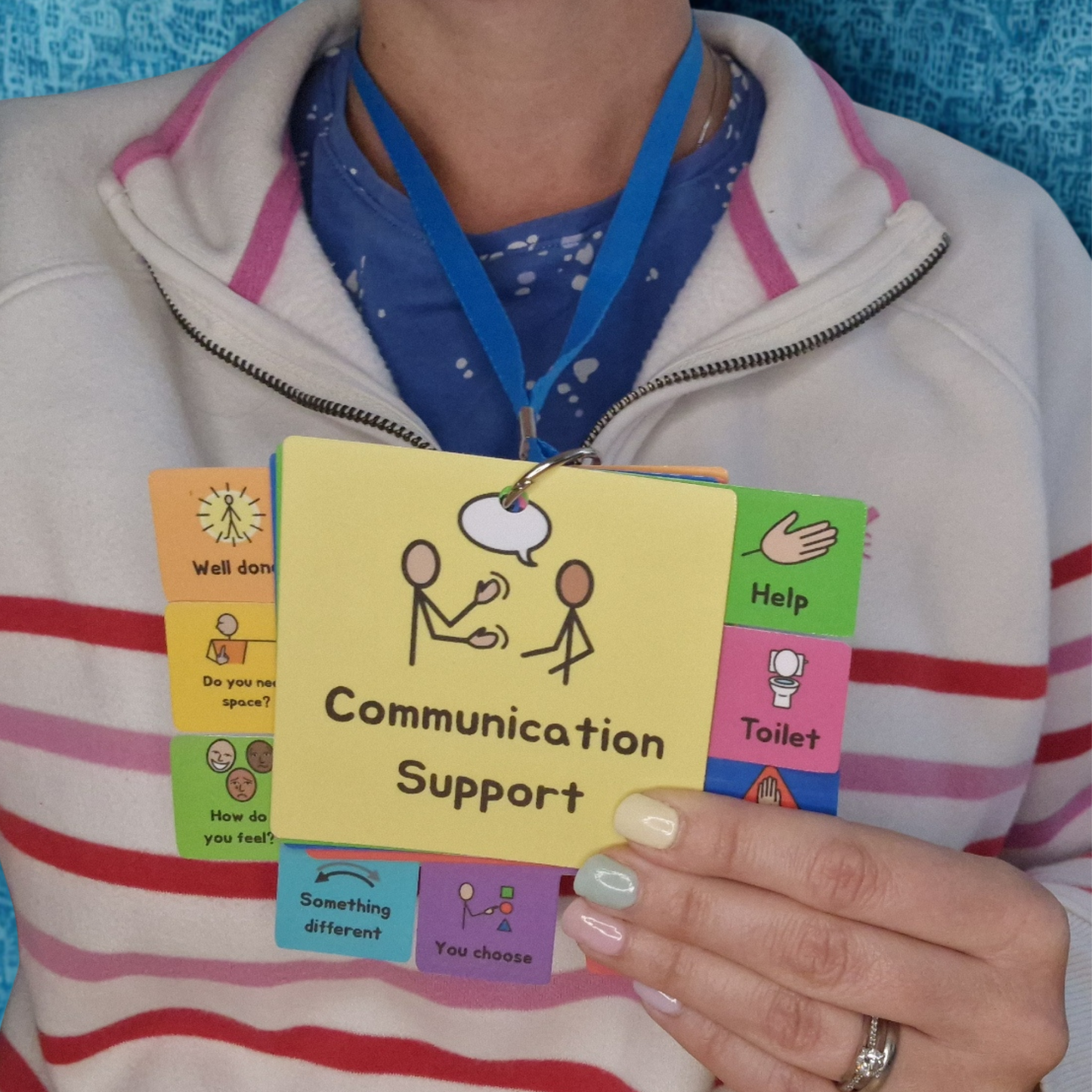 Tabbed communication support cards