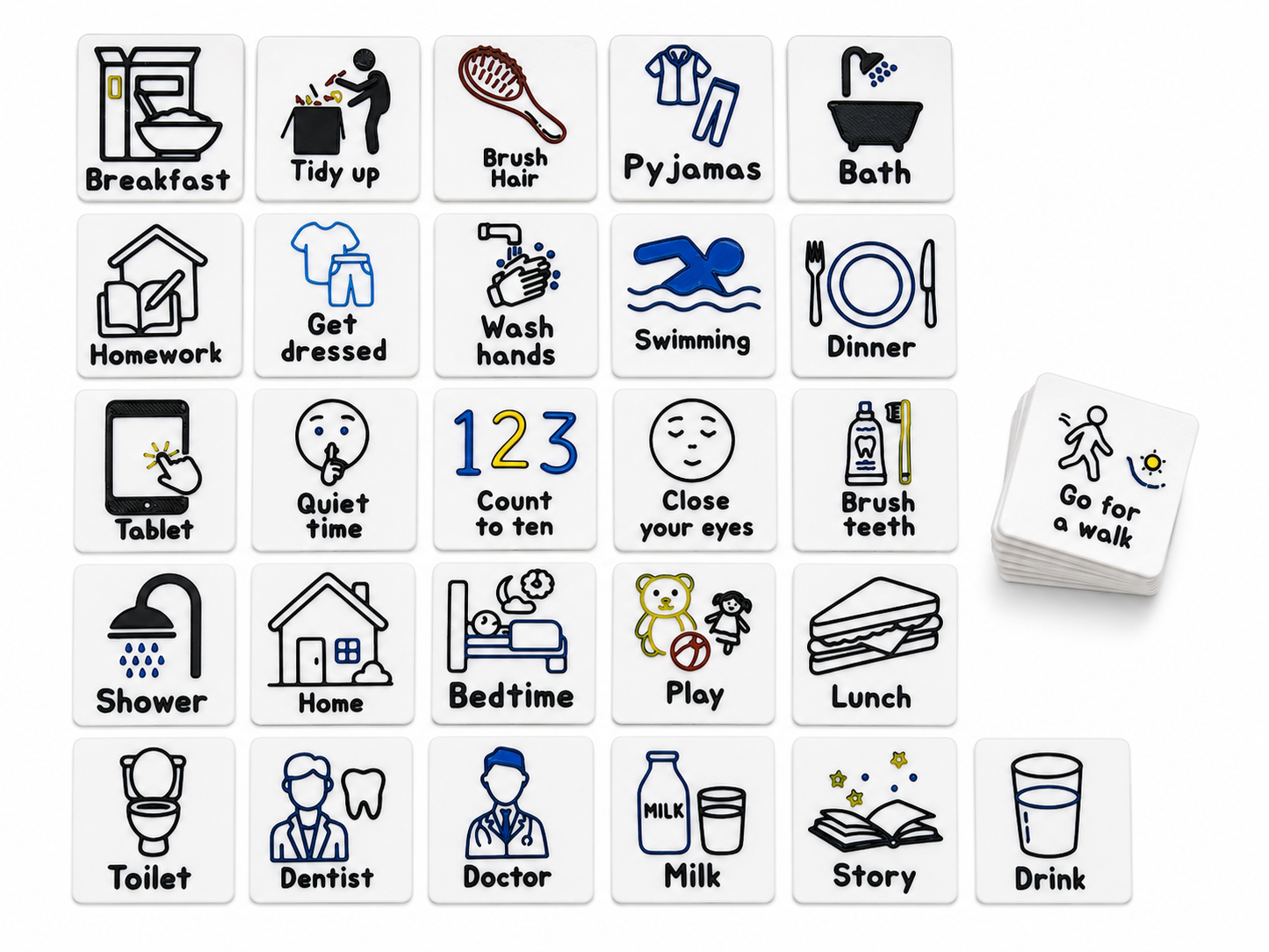 Extra 3D Printed Flashcards – Add to Your Set | Choose Your Own Activity Cards