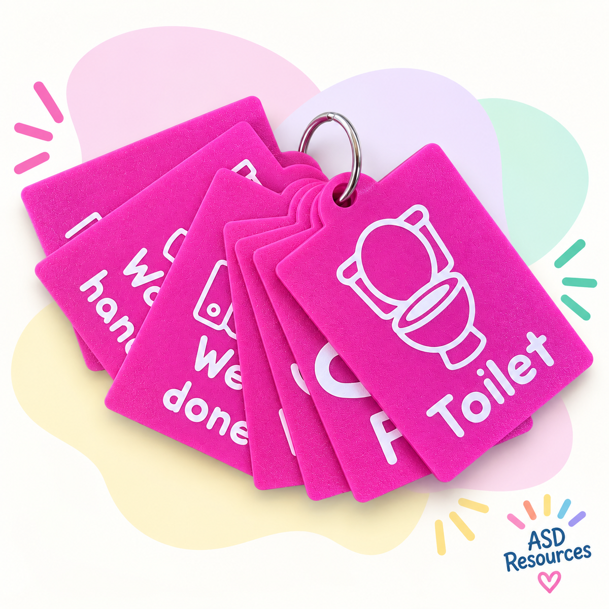 Toilet Routine Talkie Tags - Pink