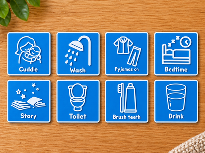 Bedtime Routine Now & Next Board | Visual Routine Cards for Children | 8 Bedtime Talkies
