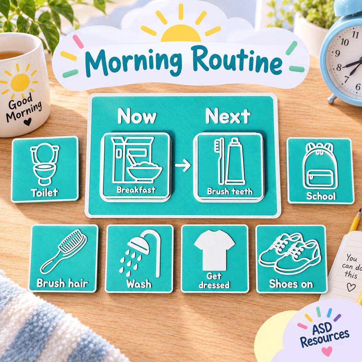 Morning Routine Now & Next Visual Board
