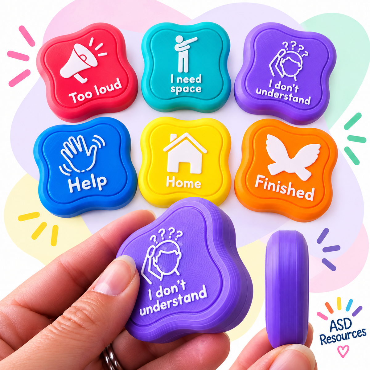 Chunky Communication Talkies for Children – Set of 6 Visual Communication Aids