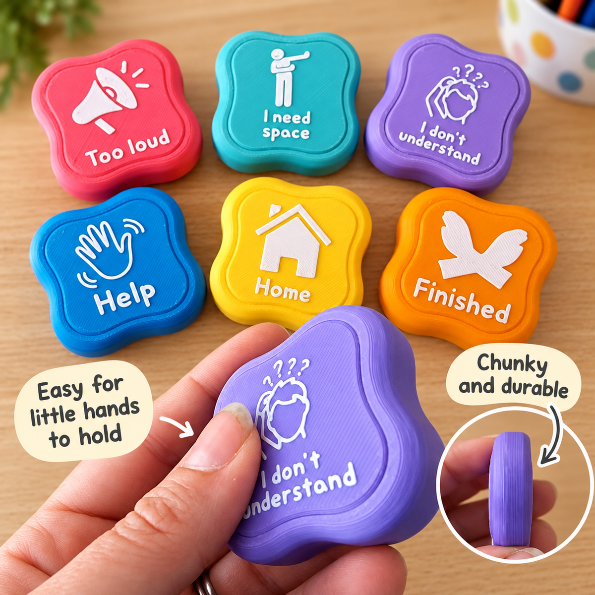 Chunky Communication Talkies for Children – Set of 6 Visual Communication Aids