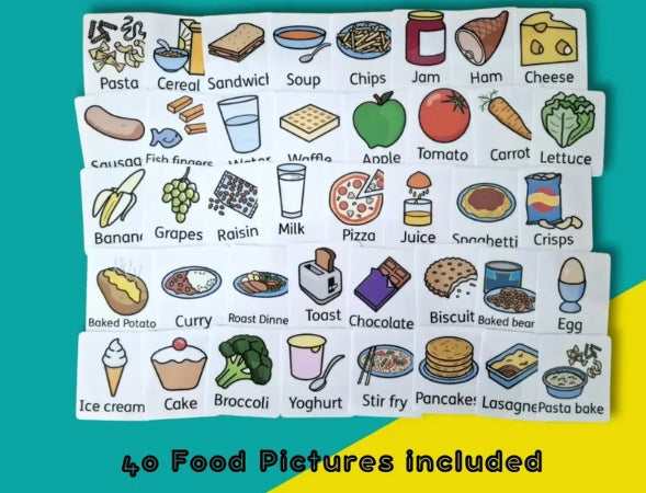 A4 Food choice board with food flashcards