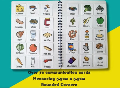 Food Communication Booklet with over 70 food picture cards