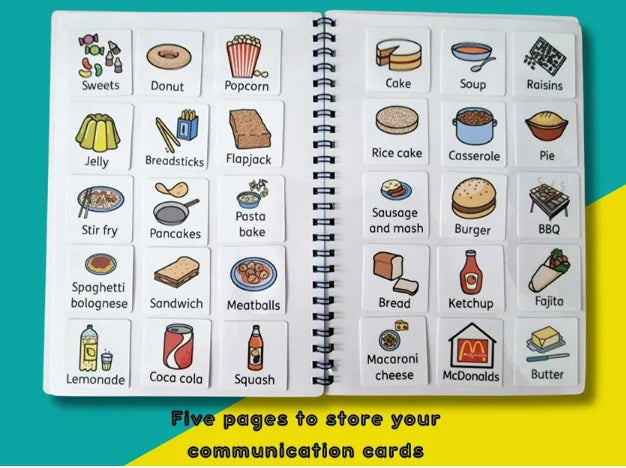 Food Communication Booklet with over 70 food picture cards