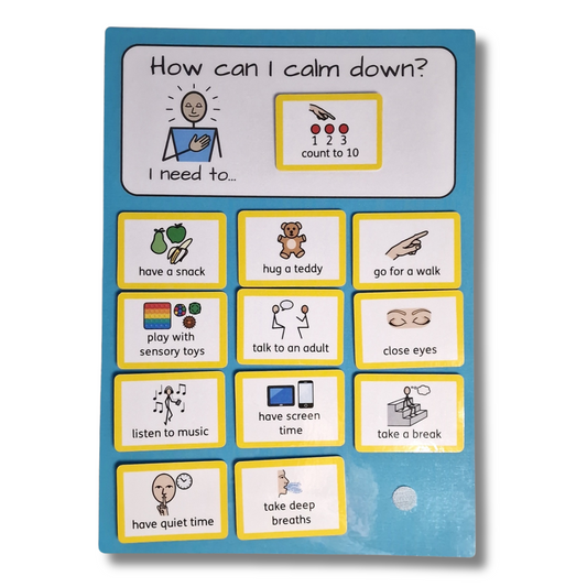 Calming Down Board with strategy flashcards